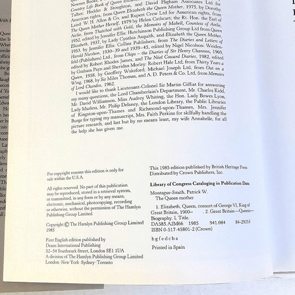 Queen Elizabeth The Queen Mother Used Book British Royalty - Picture 7 of 9